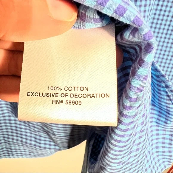 Daniel Cremieux Men’s Large Blue Navy Check Shirt 100% Cotton Button-Down Shirt - Picture 10 of 10